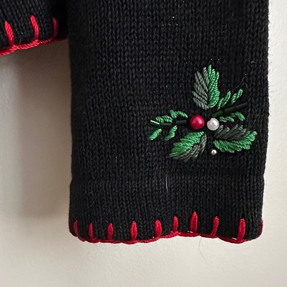 BP Design Vintage Black Knit Christmas Nutcracker Ornament Cardigan - Picture 6 of 8